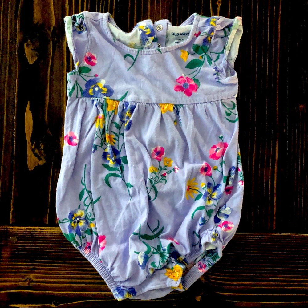 Periwinkle floral bubble one piece